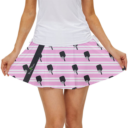 Dizzy Pickle Page Paddles_Stripes Women's Pickleball Court Skorts with Inner Shorts