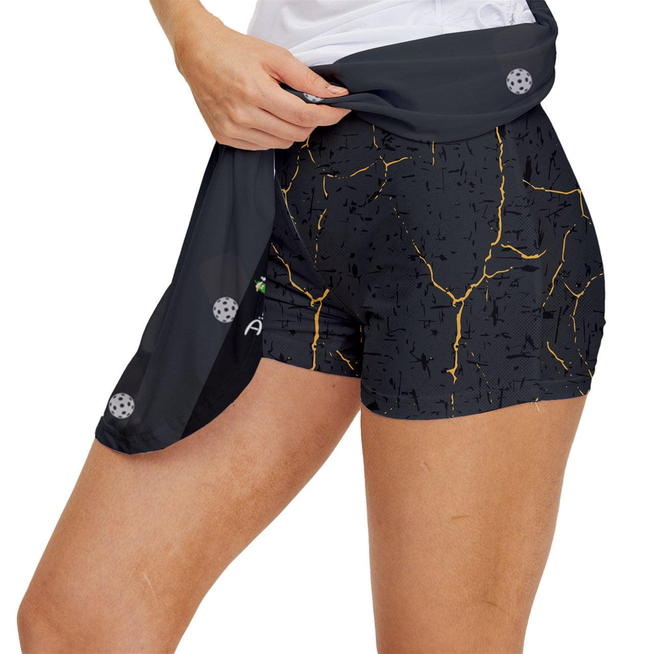 Dizzy Pickle Lynne Black Paddles Women's Pickleball Court Skorts with Inner Shorts