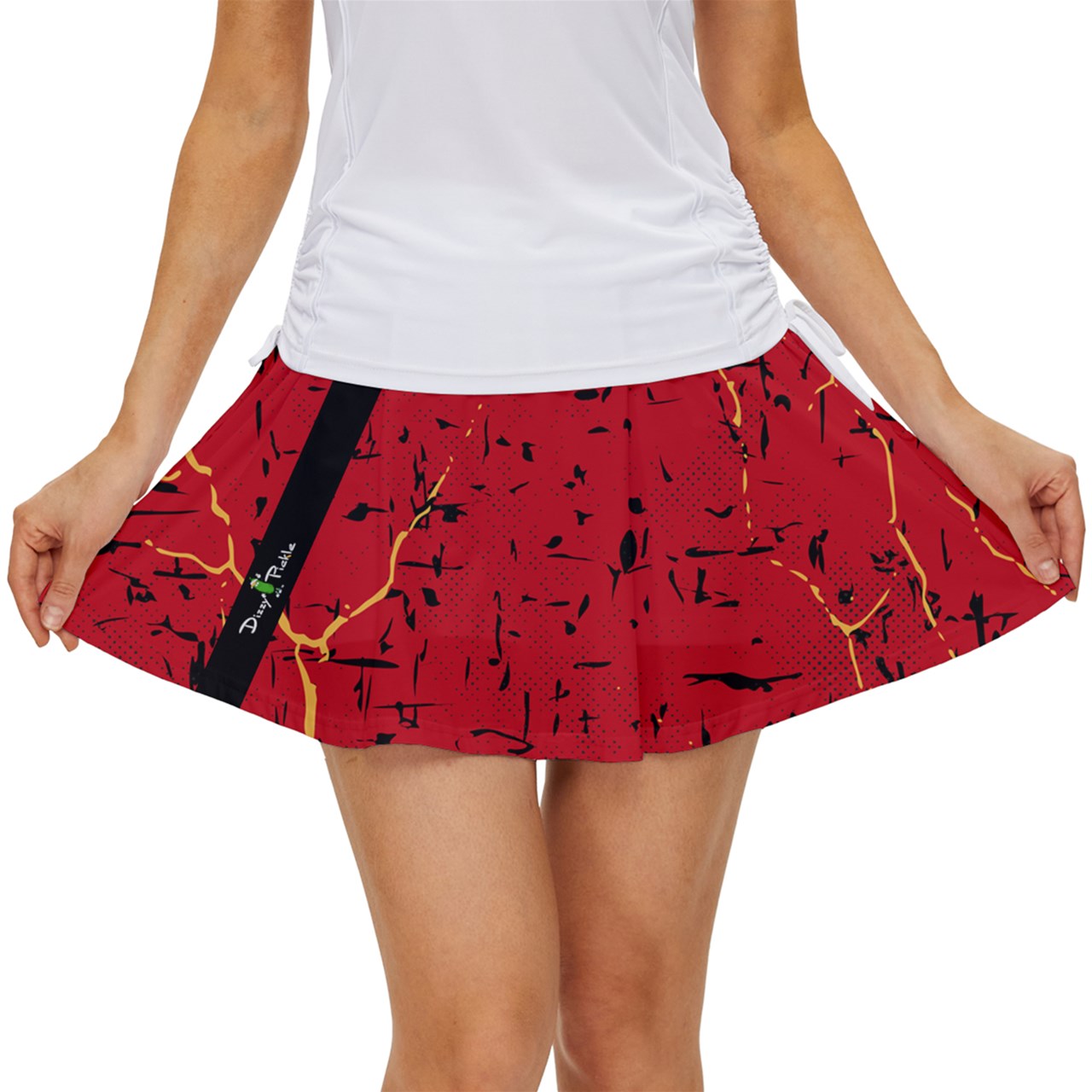 Dizzy Pickle Lynne Red Women's Pickleball Court Skorts with Inner Shorts