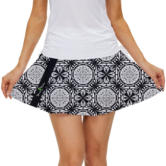 Dizzy Pickle Tracy Black1 Women's Pickleball Court Skorts with Inner Shorts