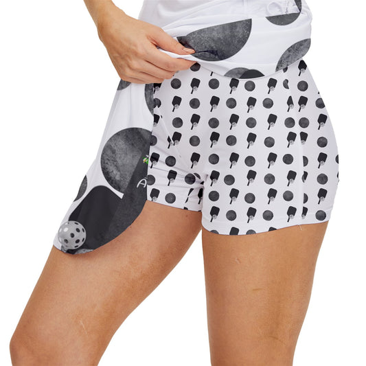 SMALL Dizzy Pickle Mary Paddles and Polka Dots Women's Pickleball Court Skorts with Inner Shorts