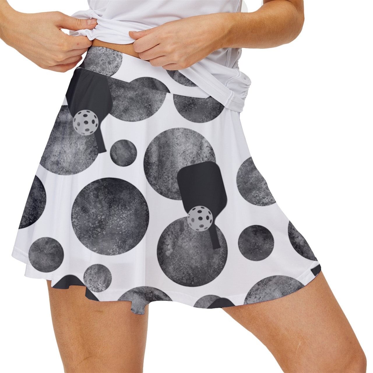 Dizzy Pickle Mary Paddles and Polka Dots Women's Pickleball Court Skorts with Inner Shorts