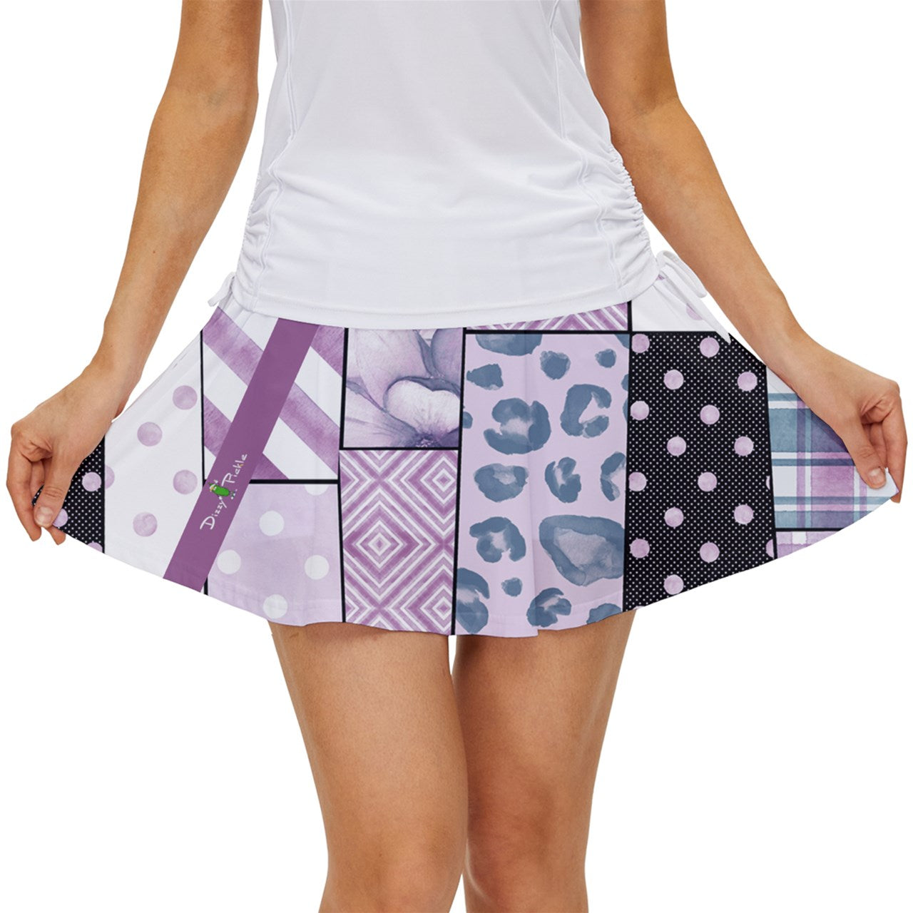 Dizzy Pickle Laura Patches Women's Pickleball Court Skorts with Inner Shorts