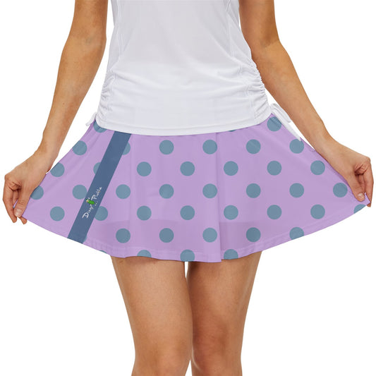 Dizzy Pickle Laura Polka Dots Lavender Women's Pickleball Court Skorts with Inner Shorts