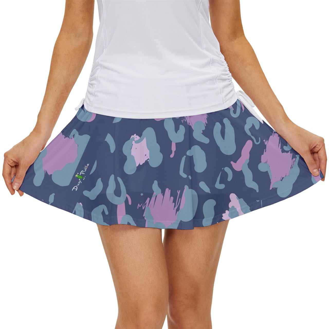 Dizzy Pickle Laura Dark Teal Animal Print Women's Pickleball Court Skorts with Inner Shorts