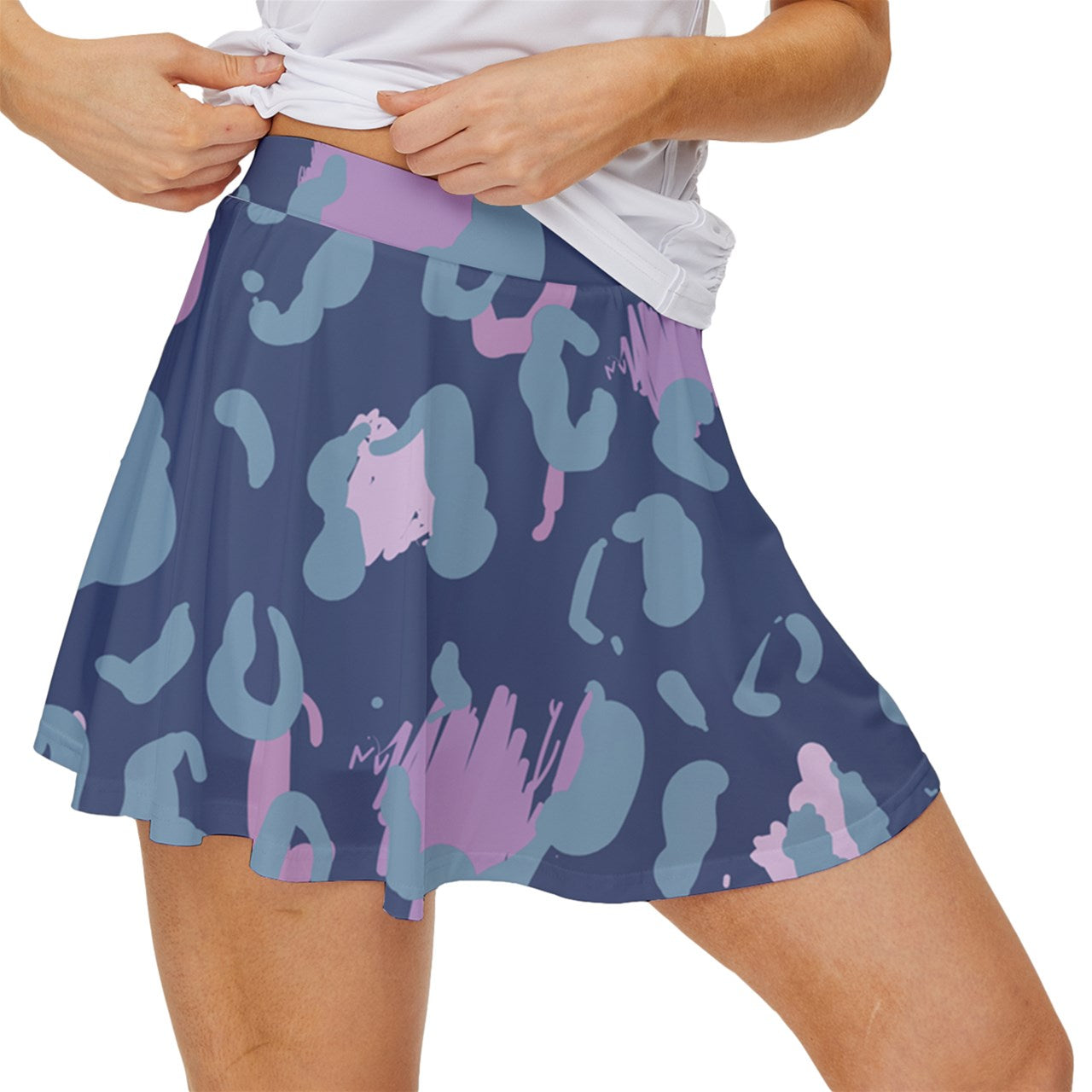 Dizzy Pickle Laura Dark Teal Animal Print Women's Pickleball Court Skorts with Inner Shorts