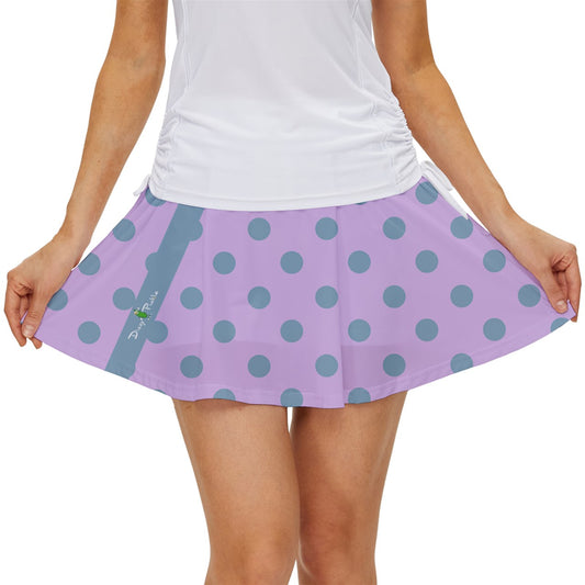 Dizzy Pickle Laura Polka Dots Lavender Women's Pickleball Court Skorts with Inner Shorts