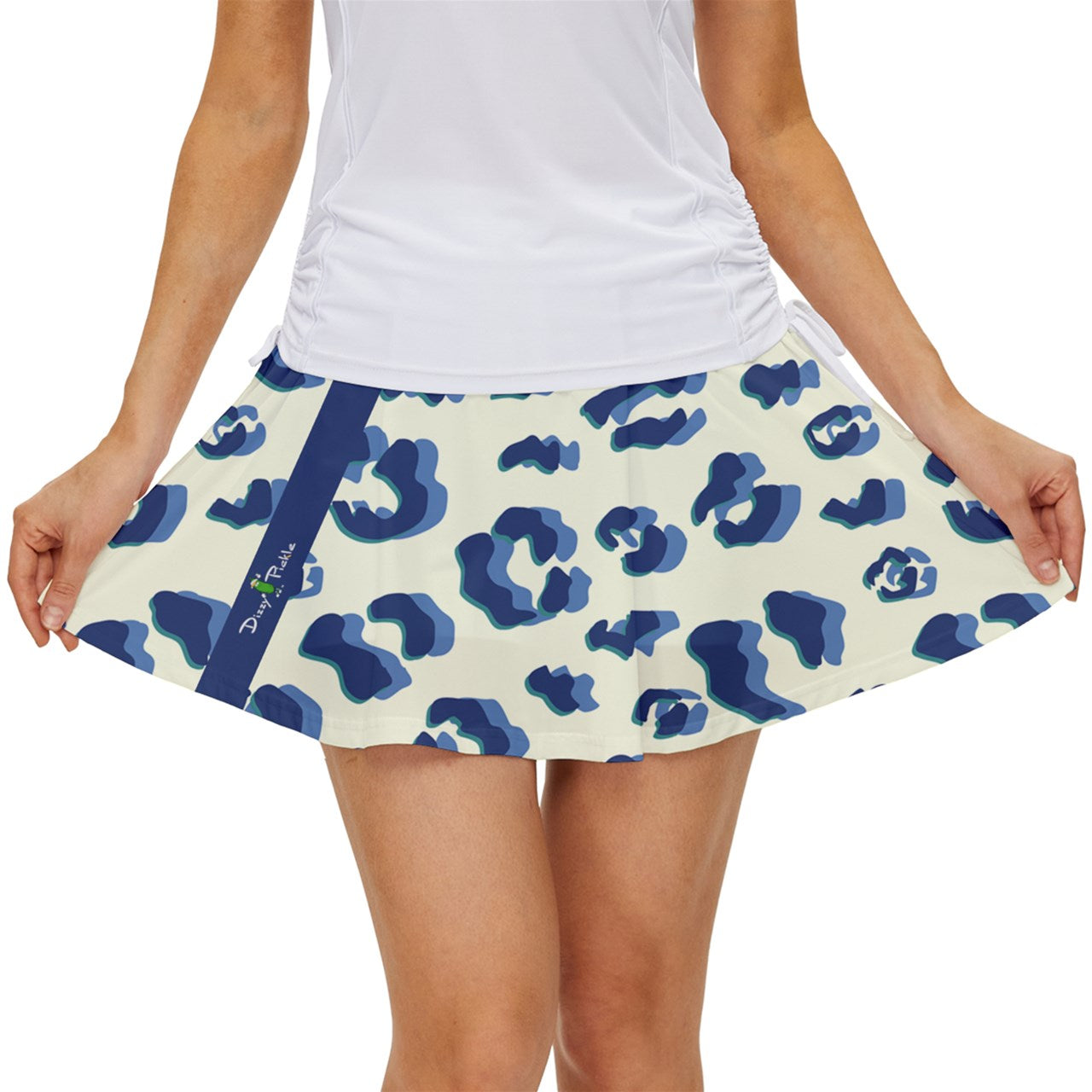 Dizzy Pickle Anne Leopard Print Women's Pickleball Court Skorts with Inner Shorts