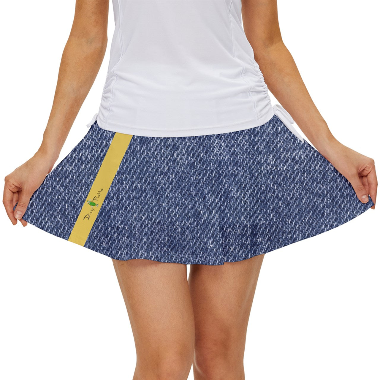 Dizzy Pickle Amy Blue Denim Women's Pickleball Court Skorts with Inner Shorts Women's Skort