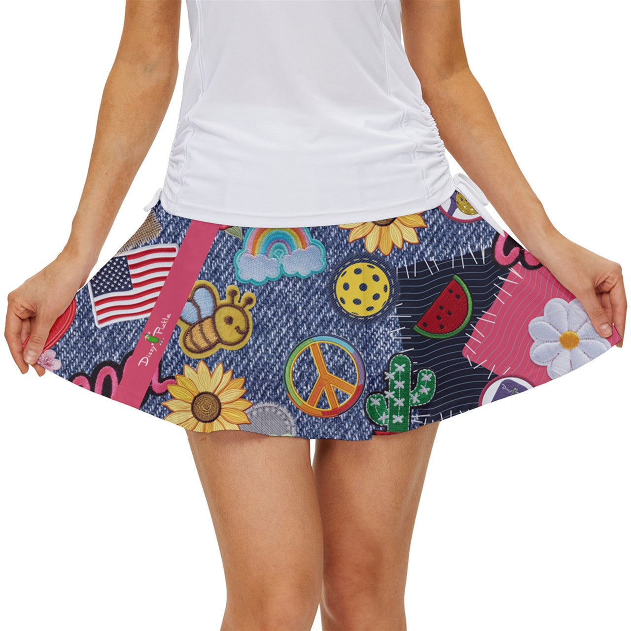 Dizzy Pickle Amy Patches Women's Pickleball Court Skorts with Inner Shorts