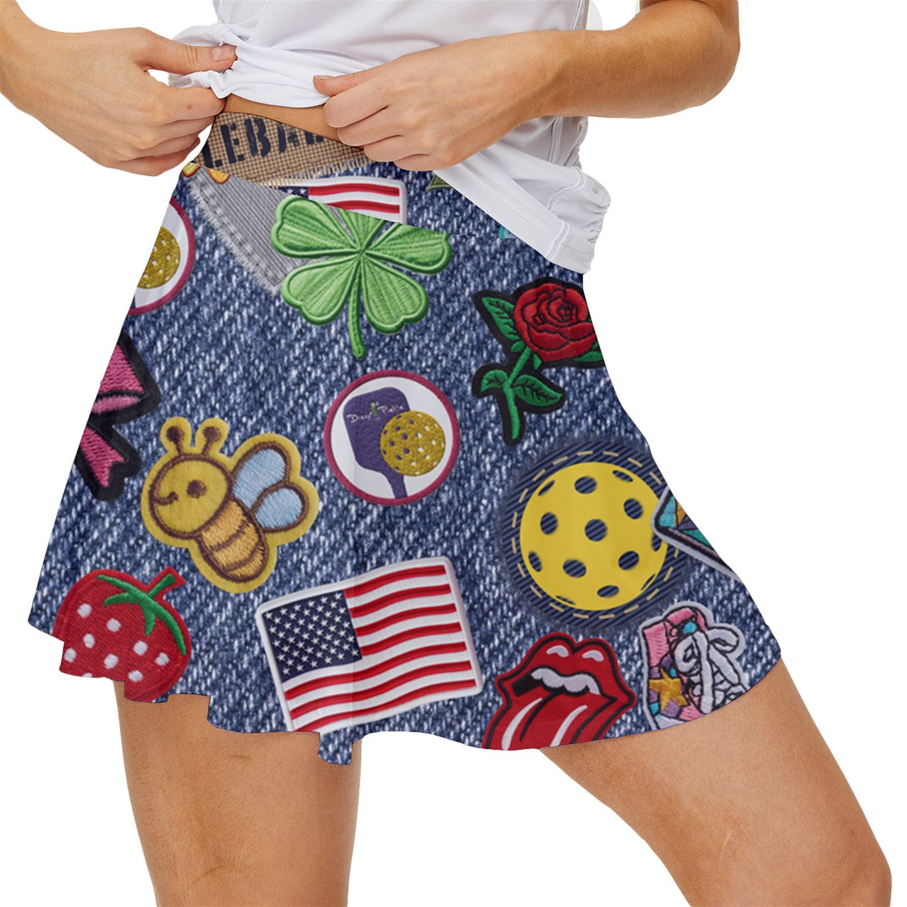 Dizzy Pickle Amy Patches Women's Pickleball Court Skorts with Inner Shorts