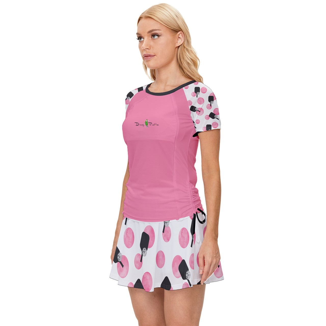 Dizzy Pickle Page Paddles_Polka Dots Women's Pickleball Sports Set (Shirt and Skort)