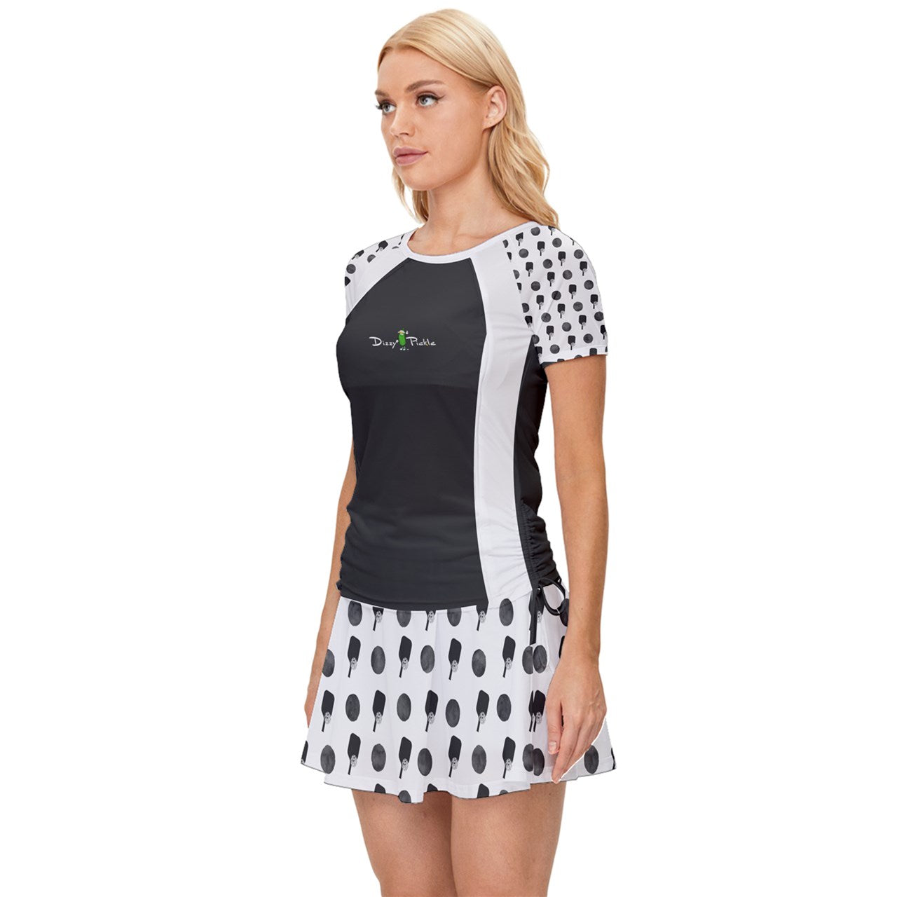 Dizzy Pickle Mary Paddles and Polka Dots Women's Pickleball Sports Set (Shirt and Skort)