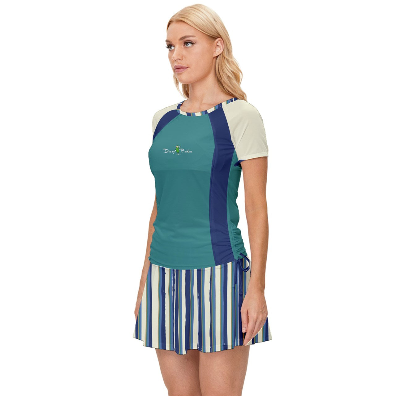 Dizzy Pickle Anne Stripes Women's Pickleball Sports Set (Shirt and Skort)