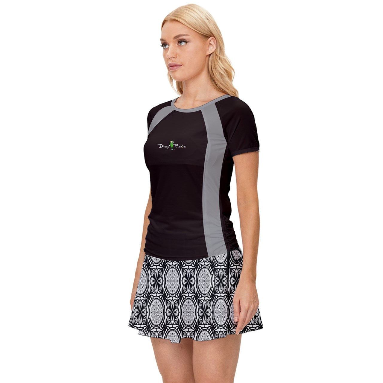 Dizzy Pickle Tracy Black1 Women's Pickleball Sports Set (Shirt and Skort)