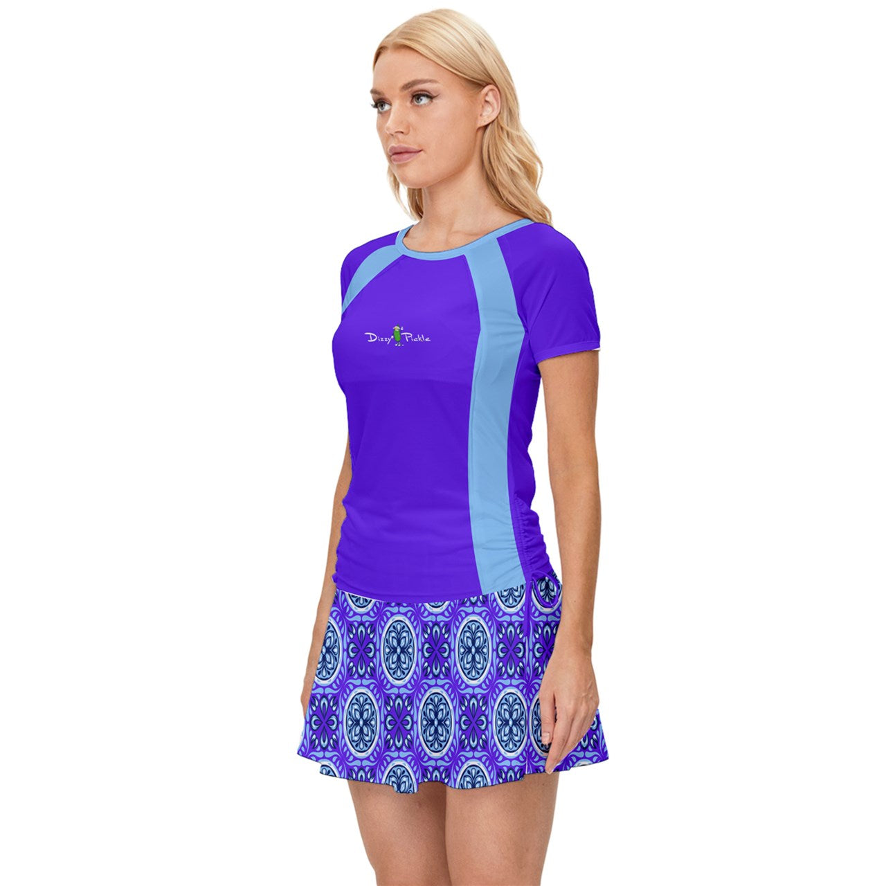 Dizzy Pickle Tracy Purple1 Women's Pickleball Sports Set (Shirt and Skort)