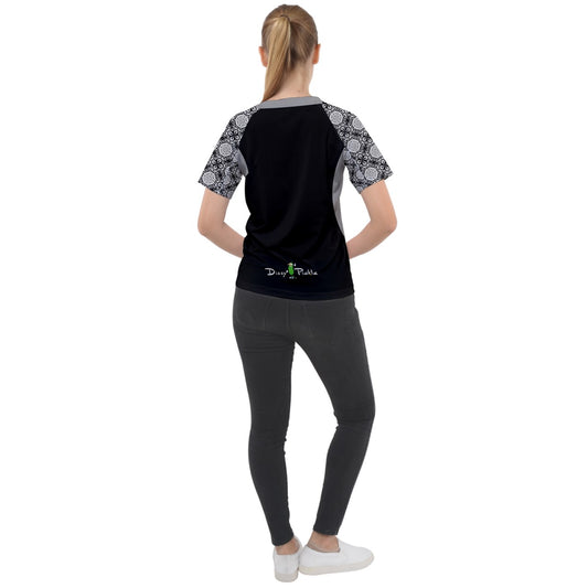 Dizzy Pickle Tracy Black1 Women's Pickleball Sport Raglan Short Sleeve T-Shirt