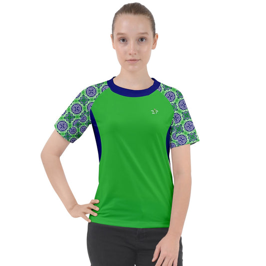 Dizzy Pickle Tracy Green1 Women's Pickleball Sport Raglan Short Sleeve T-Shirt