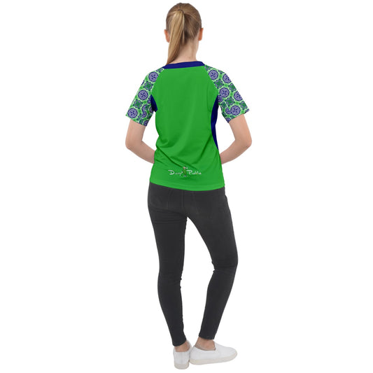 Dizzy Pickle Tracy Green1 Women's Pickleball Sport Raglan Short Sleeve T-Shirt