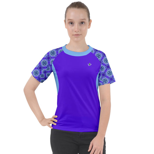 Dizzy Pickle Tracy Purple1 Women's Pickleball Sport Raglan Short Sleeve T-Shirt