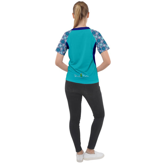 Dizzy Pickle Tracy Turquoise1 Women's Pickleball Sport Raglan Short Sleeve T-Shirt