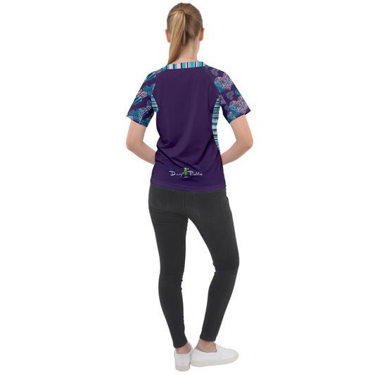 Dizzy Pickle Shelley Deep Purple Women's Pickleball Sport Raglan Short Sleeve T-Shirt