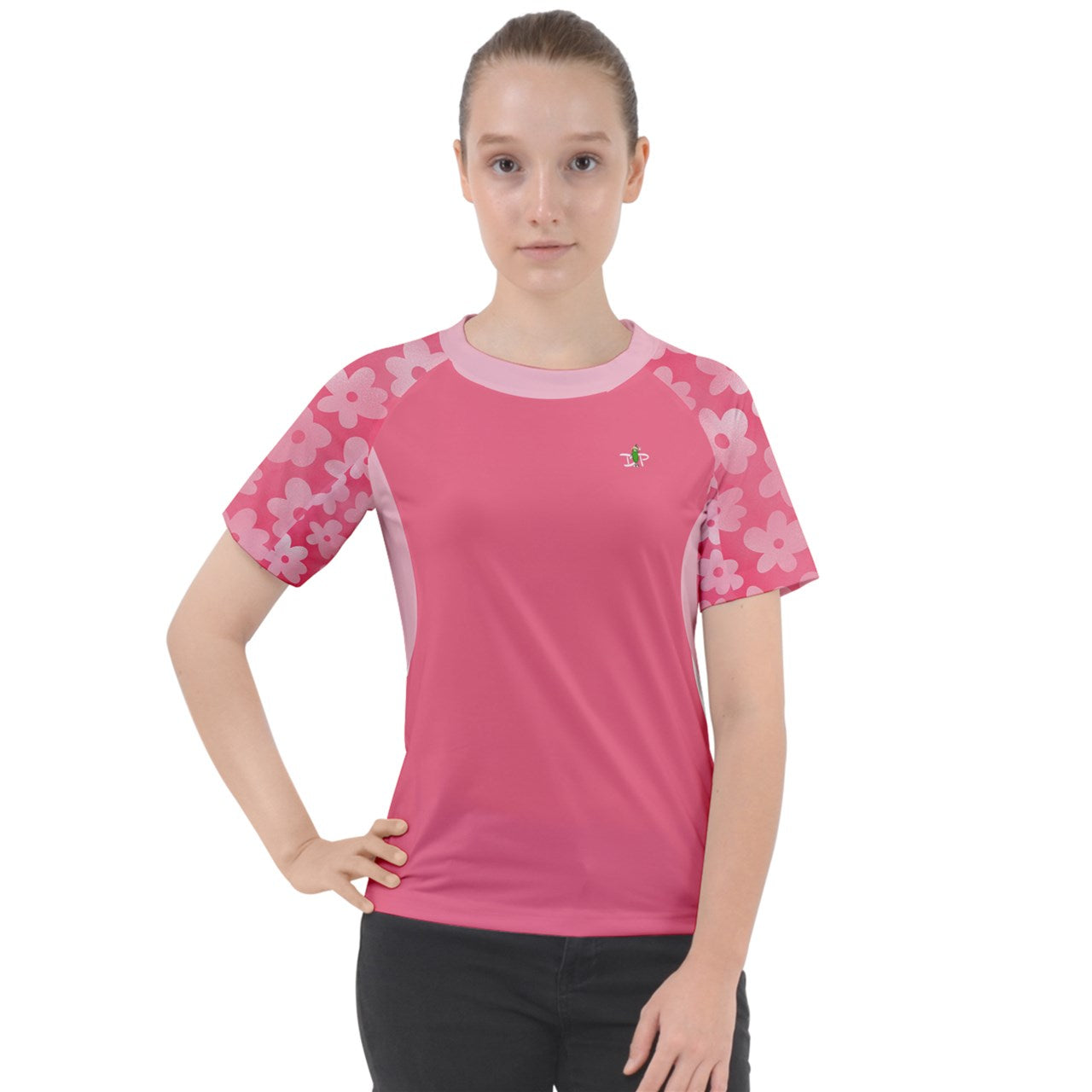 Dizzy Pickle Adleigh Blooms Women's Pickleball Sport Raglan Short Sleeve T-Shirt