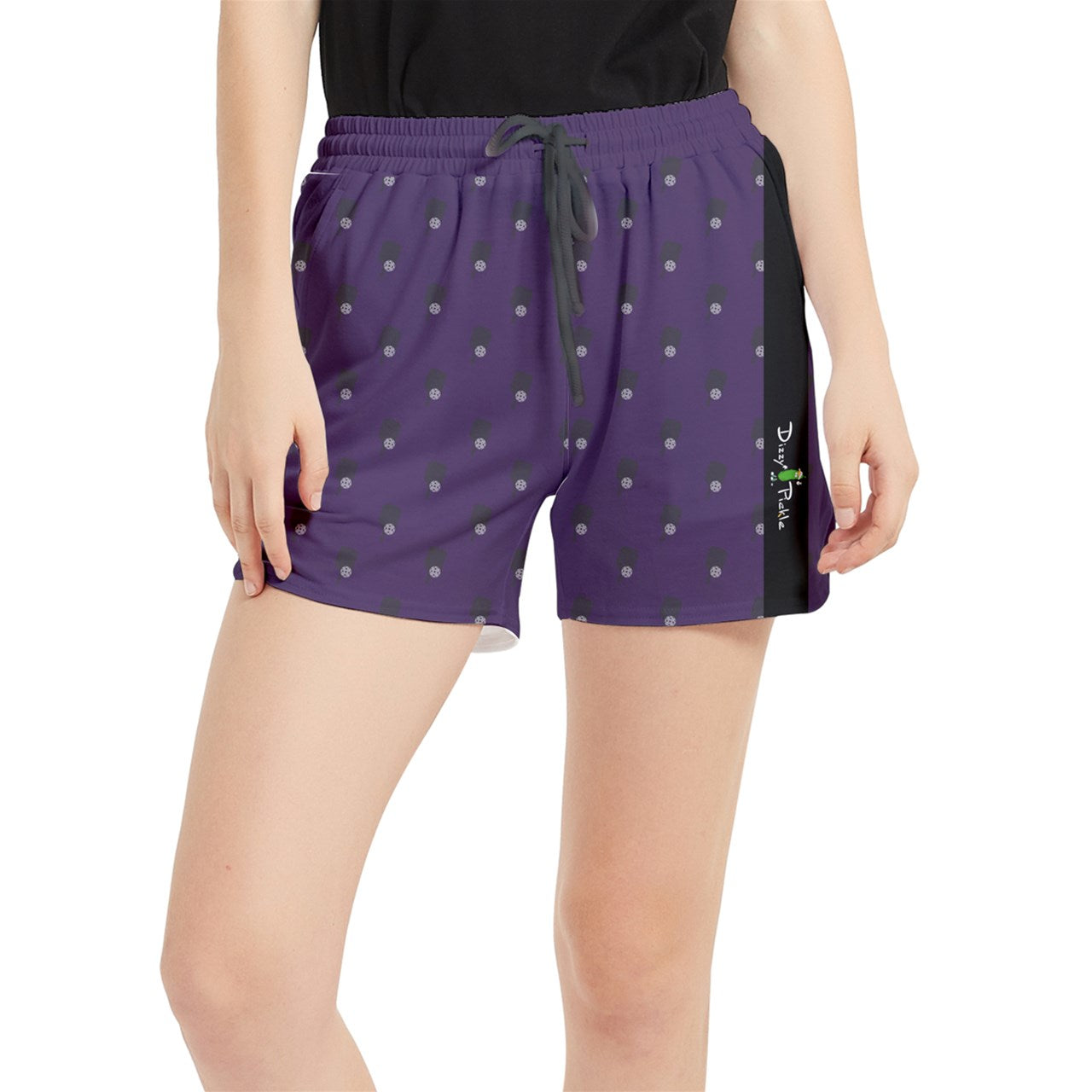 Dizzy Pickle Lynne Purple Paddles Women's Pickleball Side-Split Shorts