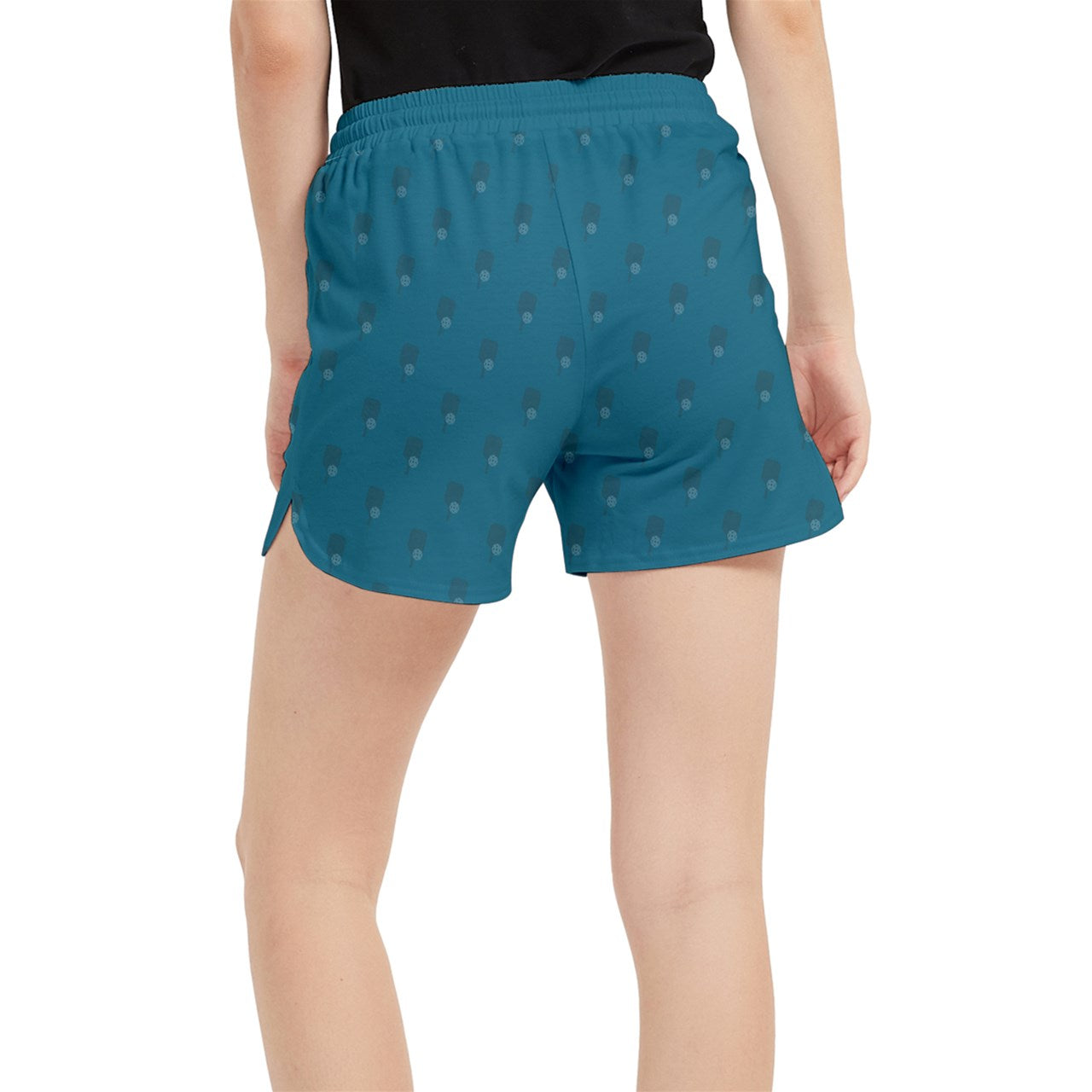 Dizzy Pickle Lynne Turquoise Paddles Women's Pickleball Side-Split Shorts