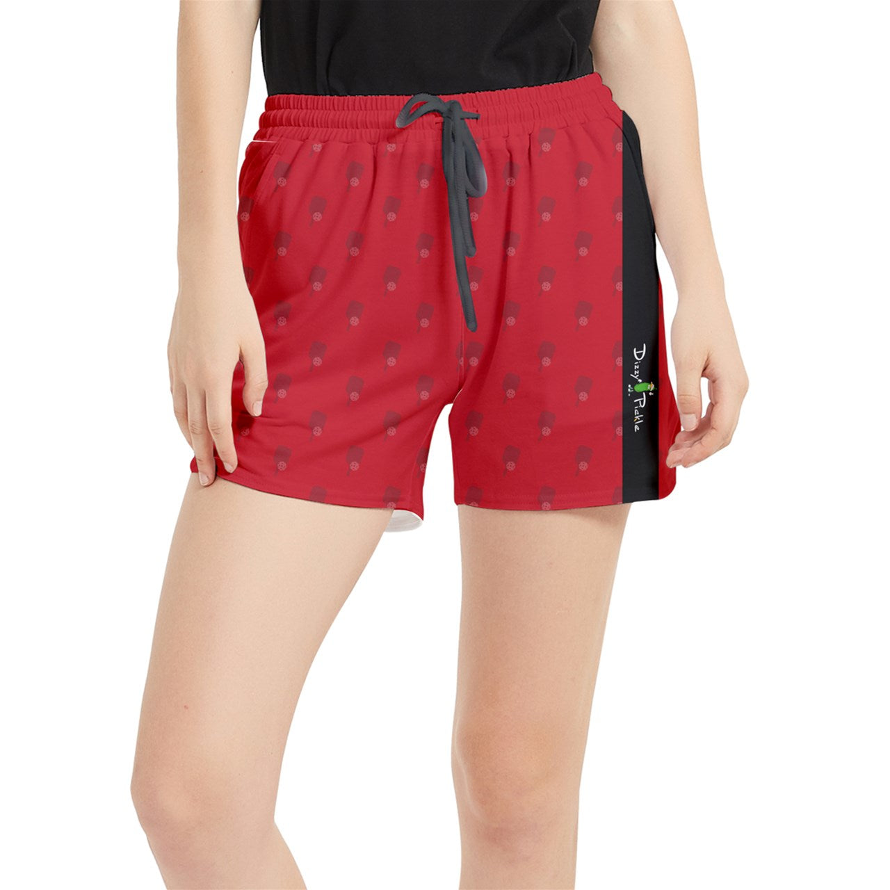 Dizzy Pickle Lynne Red Paddles Women's Pickleball Side-Split Shorts