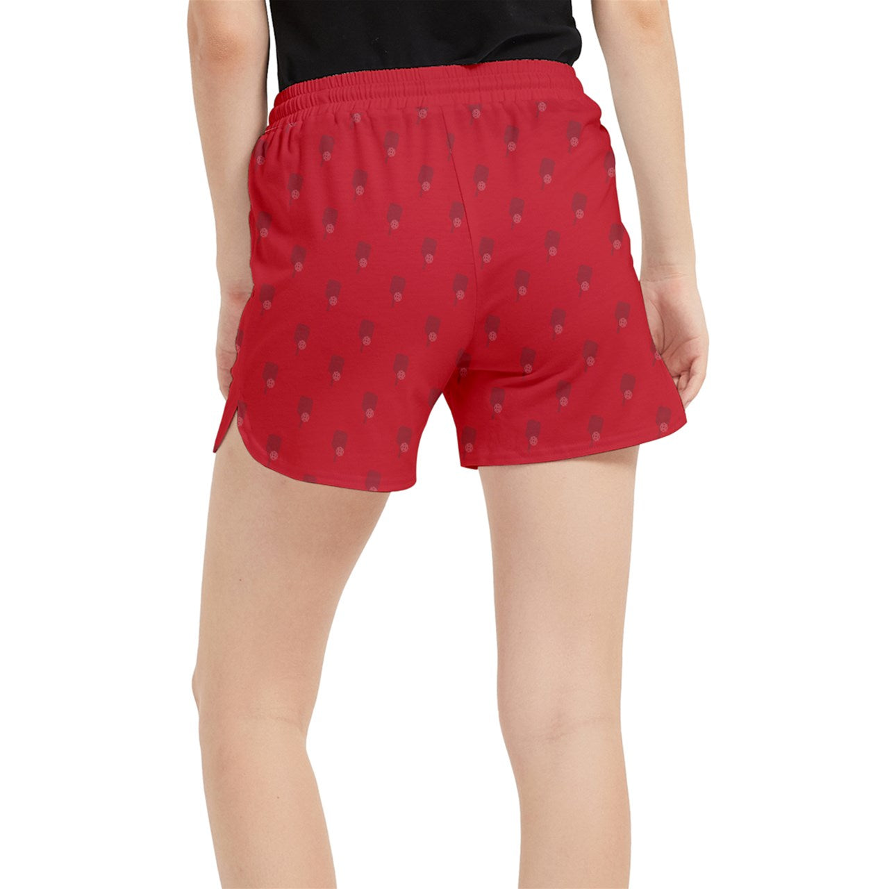 Dizzy Pickle Lynne Red Paddles Women's Pickleball Side-Split Shorts