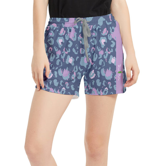 Dizzy Pickle Laura Dark Teal Animal Print Women's Pickleball Side-Split Shorts