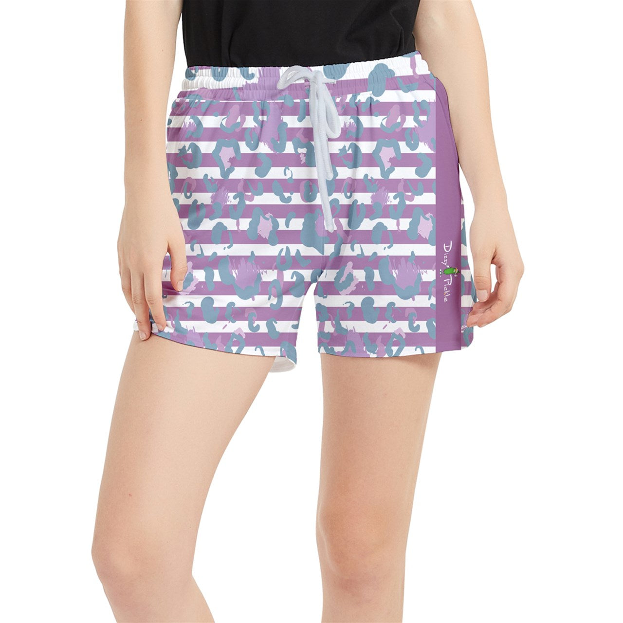 Dizzy Pickle Laura Stripes and Print Women's Pickleball Side-Split Shorts