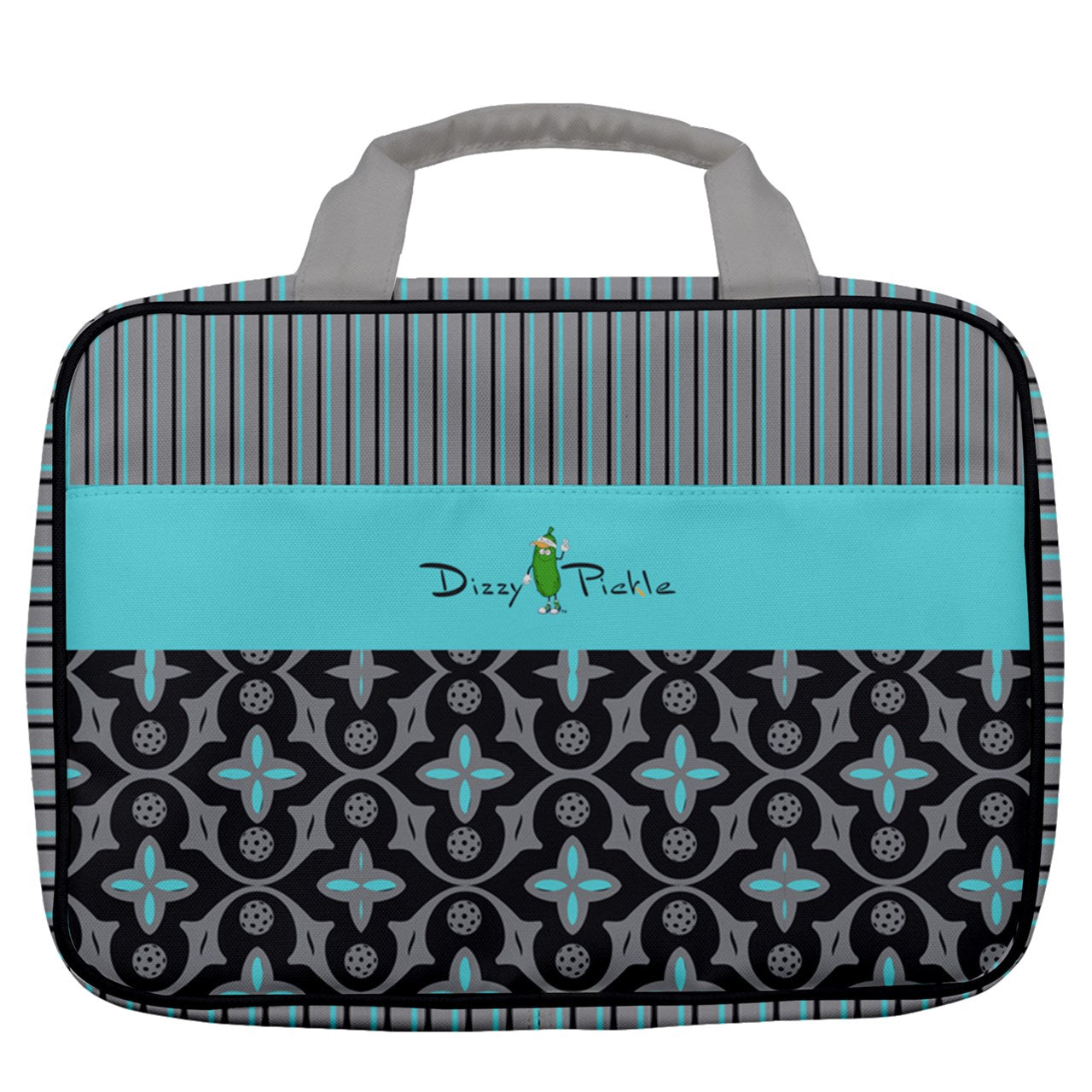 Dizzy Pickle Shelby Black Women's Pickleball Travel Toiletry Bag with Hanging Hook