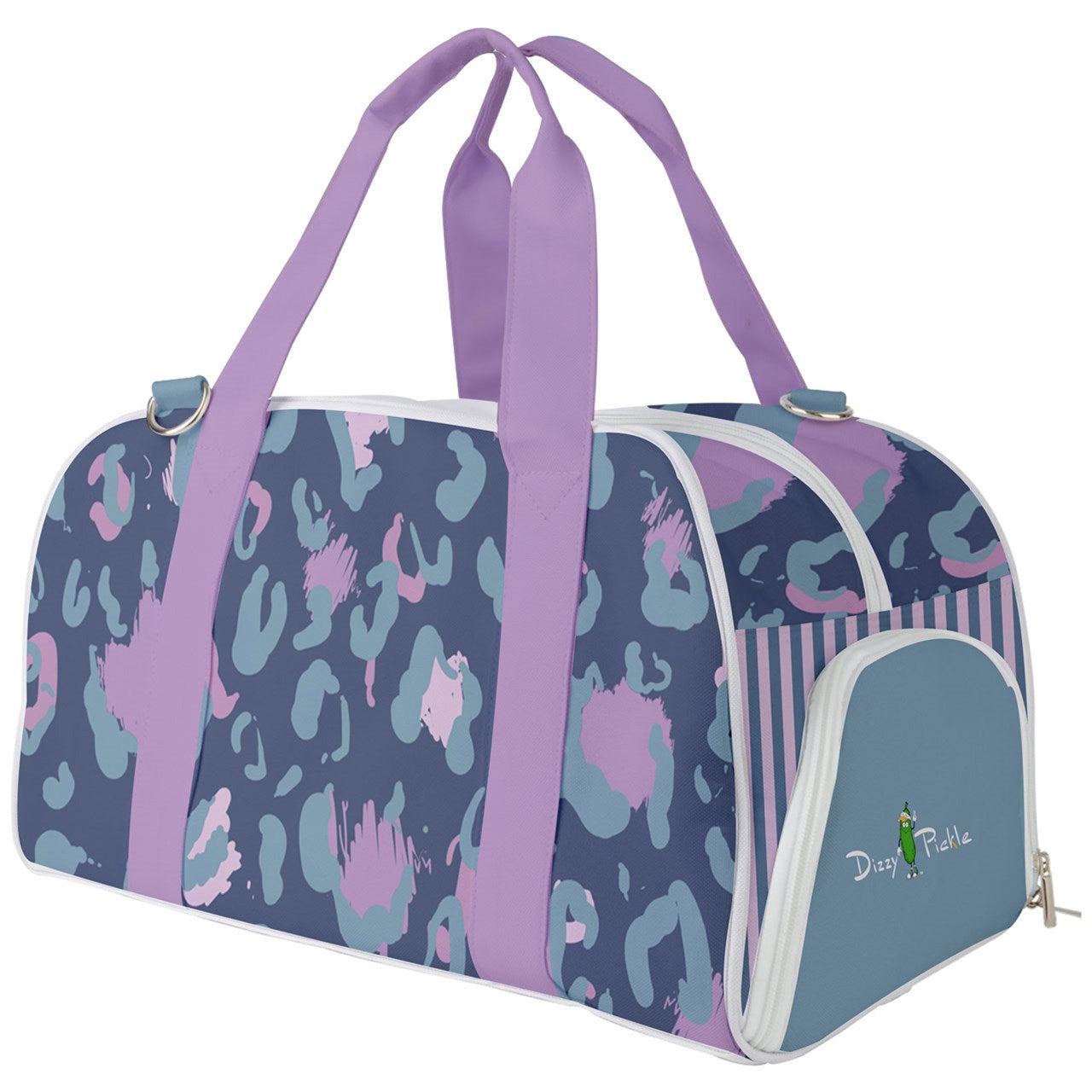 Dizzy Pickle Laura Dark Teal Animal Print Pickleball Court Duffle Bag with Multi Straps