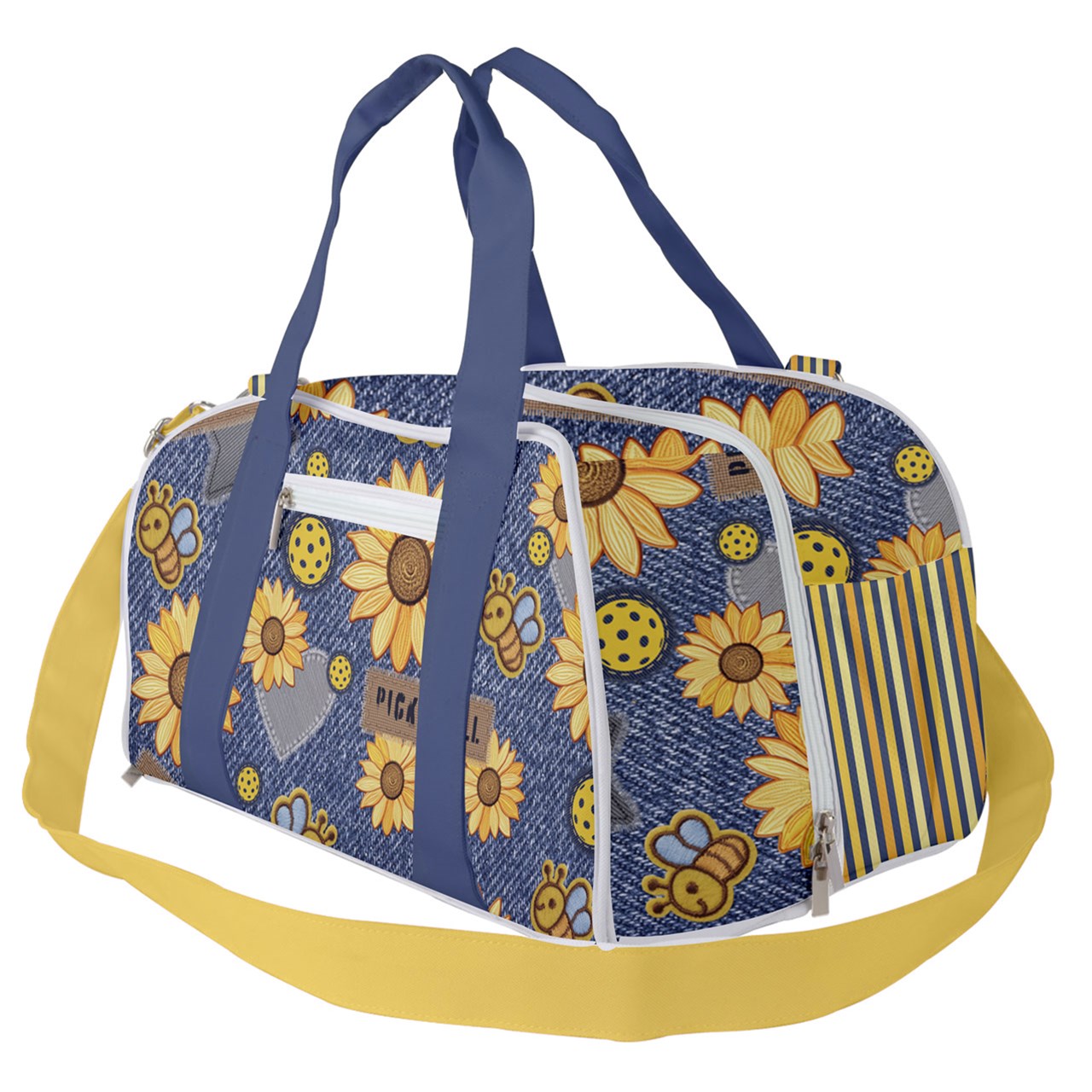 Dizzy Pickle Amy Sunflowers Pickleball Court Duffle Bag with Multi Straps