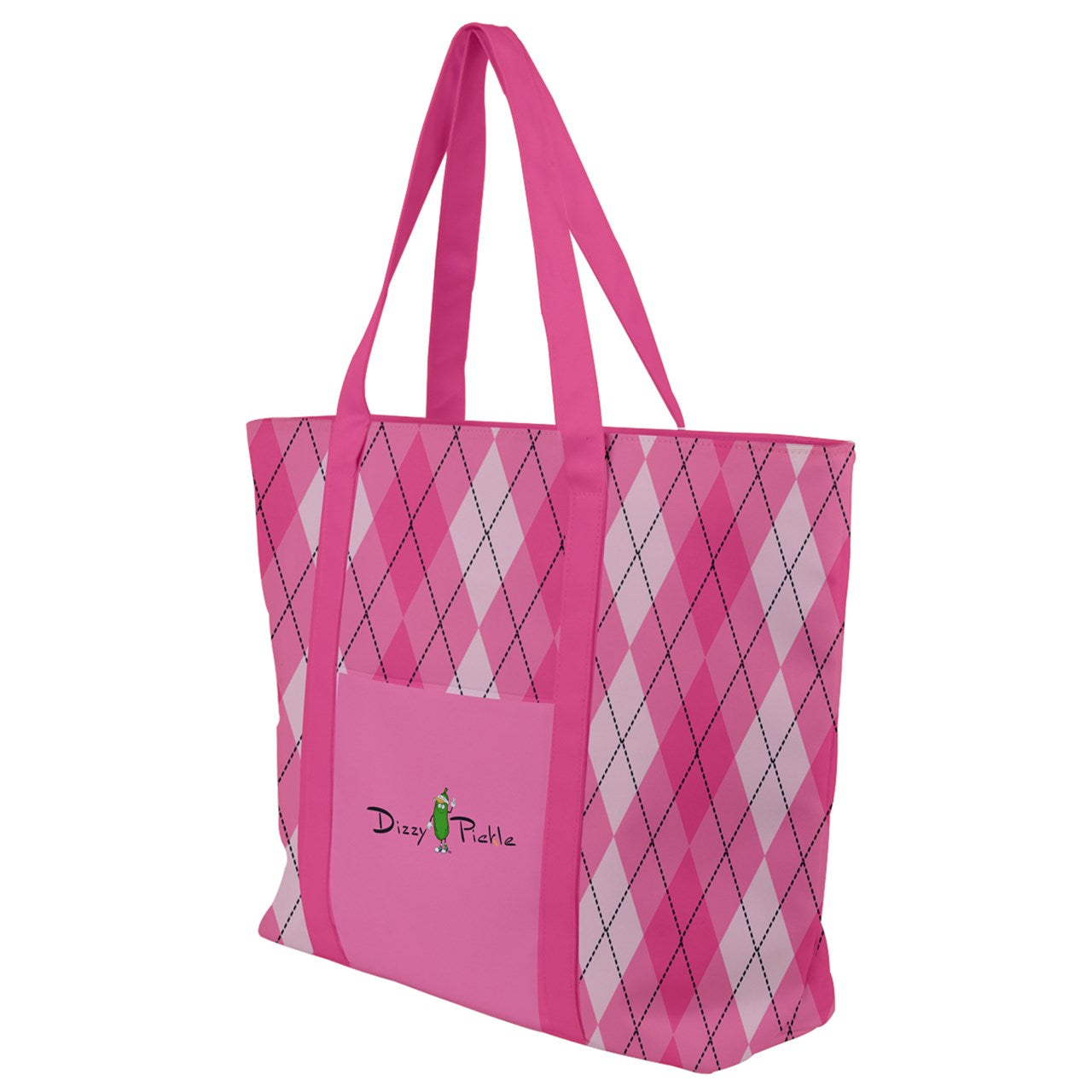 Dizzy Pickle Ashley Argyle Pink Women's Pickleball Zip-Up Canvas Bag