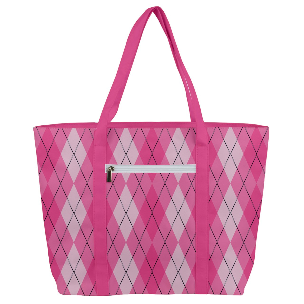 Dizzy Pickle Ashley Argyle Pink Women's Pickleball Zip-Up Canvas Bag