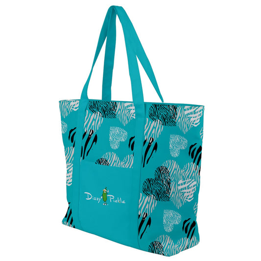 Dizzy Pickle Shelley Turquoise Heart Women's Pickleball Zip-Up Canvas Bag