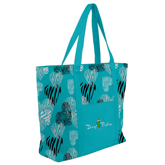 Dizzy Pickle Shelley Turquoise Heart Women's Pickleball Zip-Up Canvas Bag