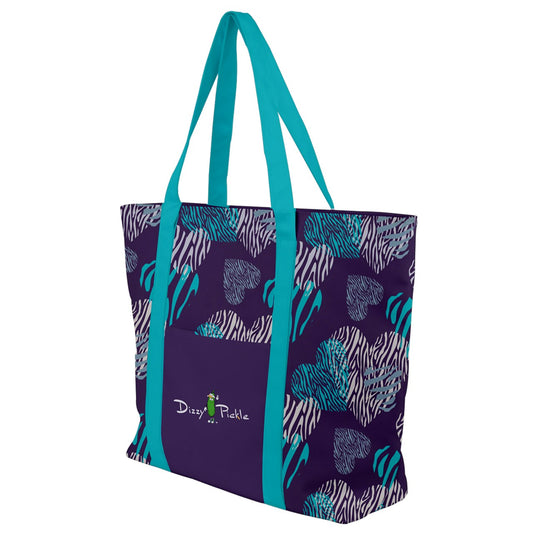 Dizzy Pickle Shelley Deep Purple Heart Women's Pickleball Zip-Up Canvas Bag