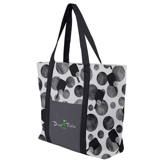 Dizzy Pickle Mary Paddles and Polka Dots Women's Pickleball Zip-Up Canvas Bag