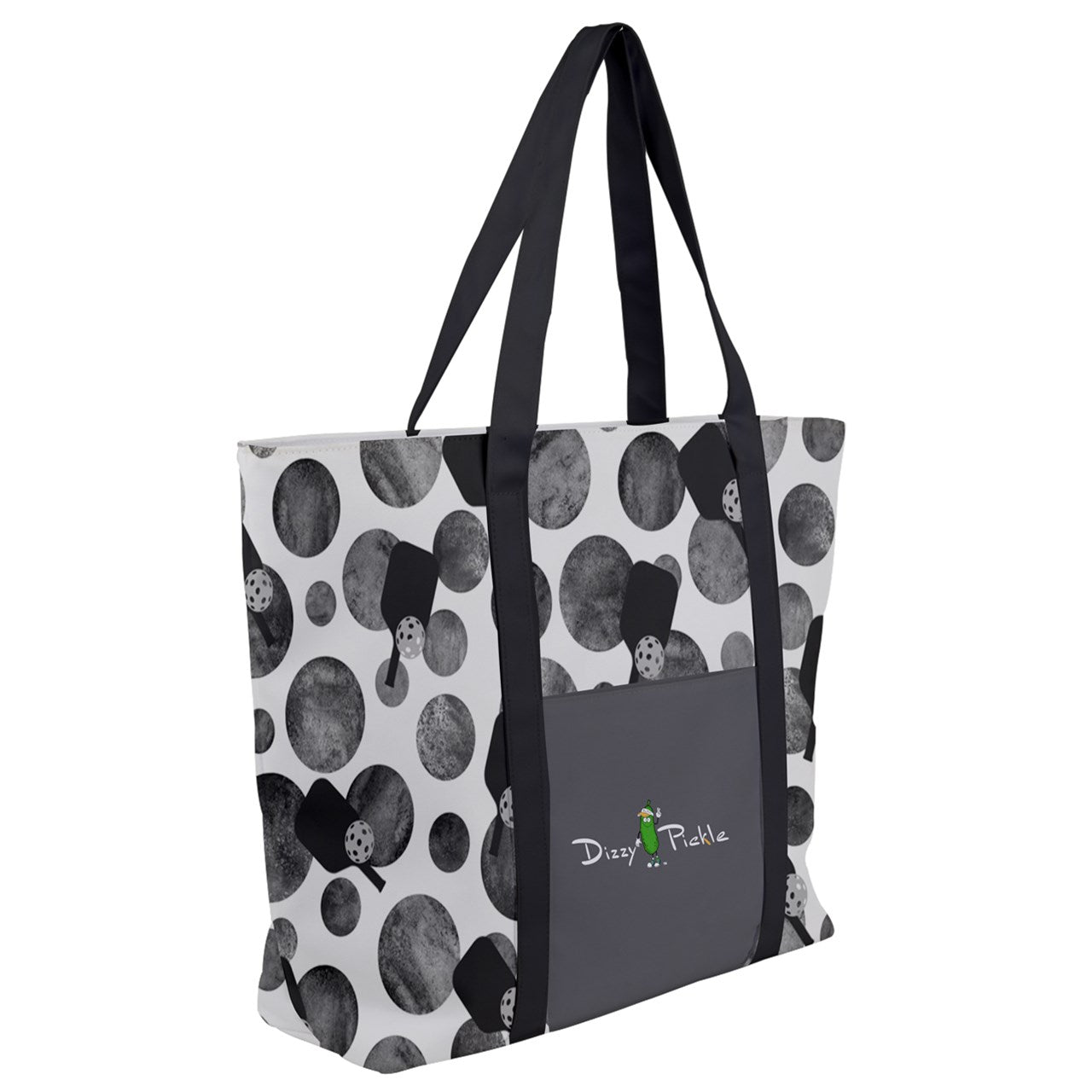 Dizzy Pickle Mary Paddles and Polka Dots Women's Pickleball Zip-Up Canvas Bag