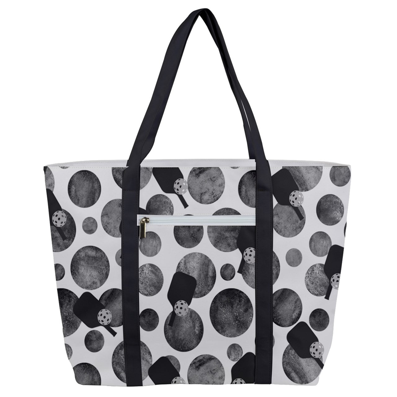 Dizzy Pickle Mary Paddles and Polka Dots Women's Pickleball Zip-Up Canvas Bag