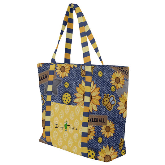 Dizzy Pickle Amy Sunflowers Women's Pickleball Zip-Up Canvas Bag