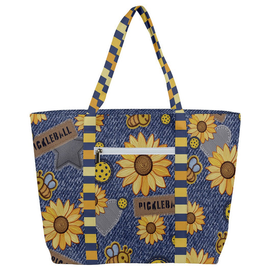 Dizzy Pickle Amy Sunflowers Women's Pickleball Zip-Up Canvas Bag