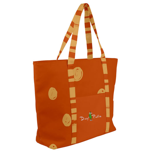 Dizzy Pickle Esther Polka Dots Orange Women's Pickleball Zip-Up Canvas Bag