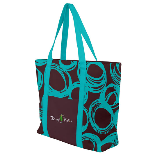 Dizzy Pickle Esther Brown Cirlces Women's Pickleball Zip-Up Canvas Bag