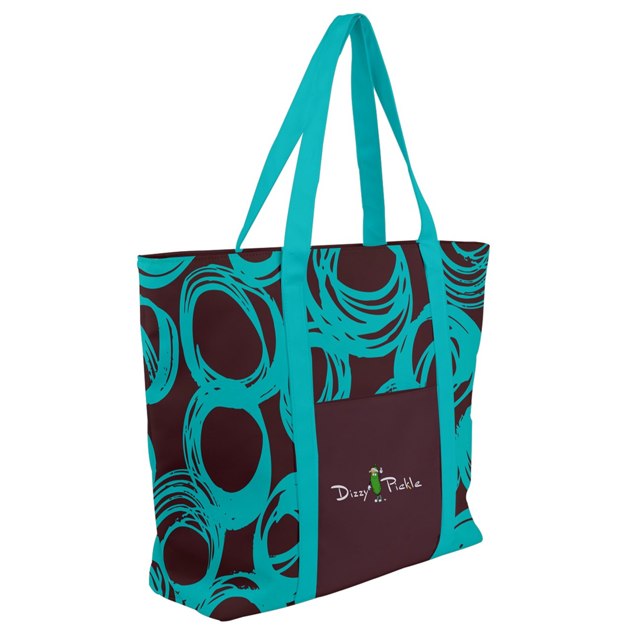 Dizzy Pickle Esther Brown Cirlces Women's Pickleball Zip-Up Canvas Bag