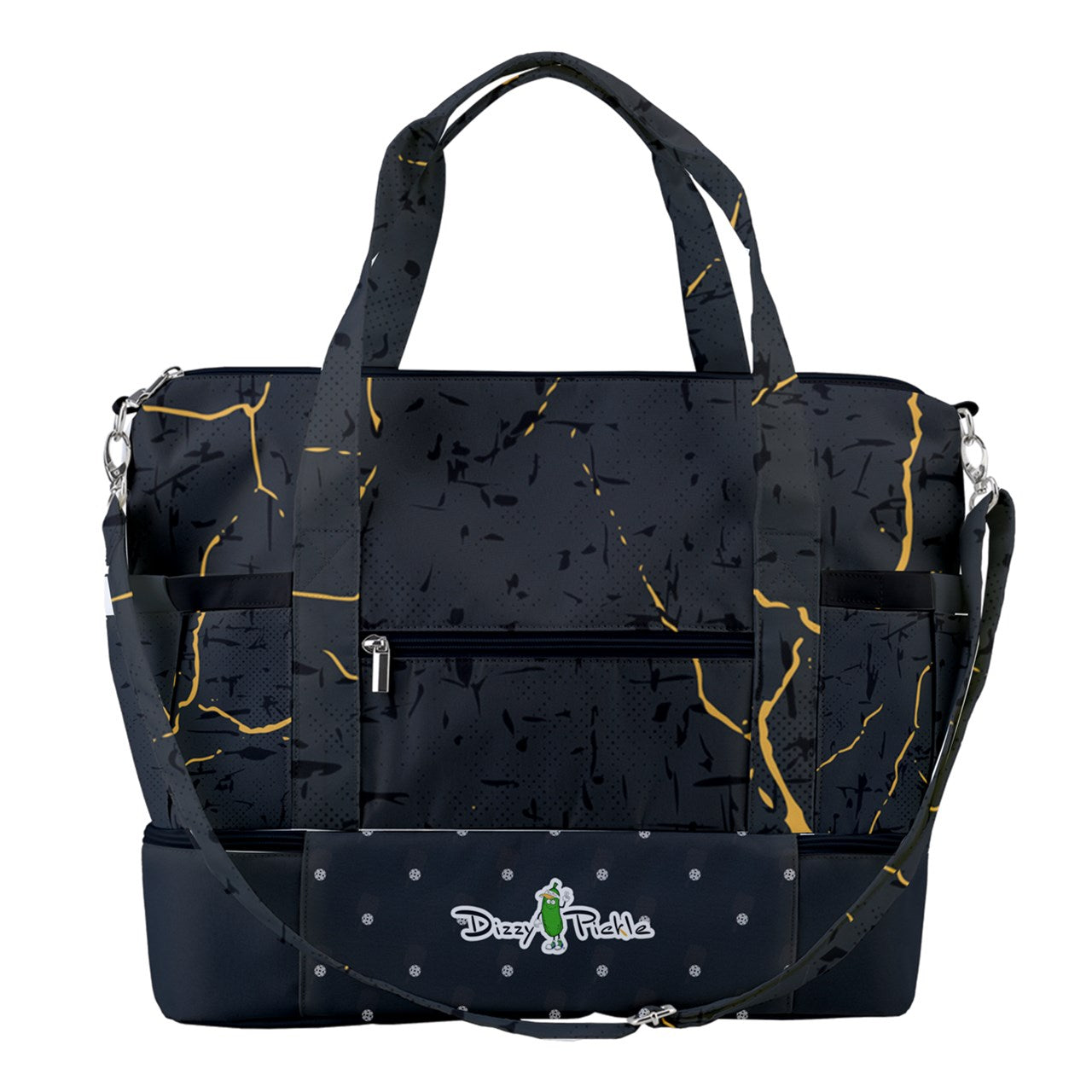 Dizzy Pickle Lynne Black Pickleball Sports Court Shoulder Bag with Shoe Compartment